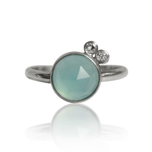 Aqua Chalcedony & White Topaz Sterling Silver Ring - Bela Fils BoutiqueJewelry & WatchesBela Fils Boutique